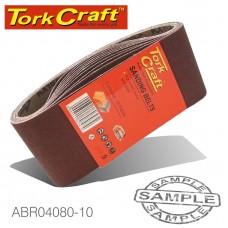 SANDING BELT 65 X 410MM 80 GRIT 10/PACK