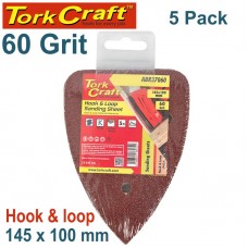SANDING TRI - 60 GRIT 145 X 145 X 100MM 5/PACK FOR TCMS HOOK AND LOOP