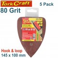 SANDING TRI - 80 GRIT 145 X 145 X 100MM 5/PACK FOR TCMS HOOK AND LOOP