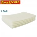 PAD NON WOVEN IND. STRENGTH 5PC 150 X 230MM NON GRAIN WHITE