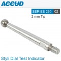 STYLI DIAL TEST INDICATOR CARBIDE TIP 2M