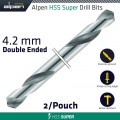 HSS SUPER DRILL BIT DOUBLE ENDED 4.2MM 2/POUCH