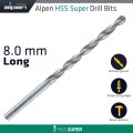 HSS SUPER DRILL BIT LONG 8 X 165MM POUCH