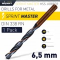 HSS SPRINT MASTER  6.5MM X1 SLEEVED DIN338 ALPEN DRILL BIT