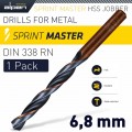 HSS SPRINT MASTER  6.8MM X1 SLEEVED DIN338 ALPEN DRILL BIT