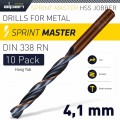 HSS SPRINT MASTER 4.1MM 10-PACK HANG TAG DIN 338 ALPEN DRILL BITS