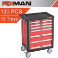 TOOL BOX 154 PCE 3 DRAWER & TOP TRAY 535X X255 X 315MM TRACK BOX
