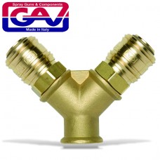 QUICK COUPLER BRASS TWO WAY 3-8F