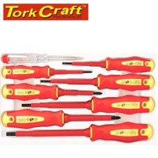 8PC SCREWDRIVER & TESTER SET ELECTRICIANS INSULATED VDE