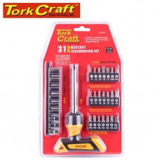 31PC SCREWDRIVER RATCHET T-HANDLE BIT SET