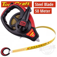 MEASURING TAPE STEEL BLADE 50M X 13MM CO-MOLDED RUBBER CASING