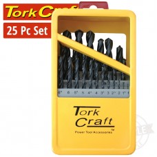 DRILL BIT SET 25PCE ROLL FORGED METAL CASE