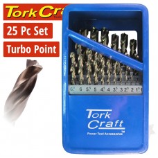 DRILL BIT SET 25PCS 1-13MM X 0.5 MM TURBO POINT