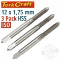 TAPS HSS 12X1.75MM ISO 3/PACK