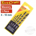 MASONRY DRILL BIT SET 5PC 4-10MM