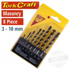 MASONRY DRILL BIT SET 8PC 3-4-5-6-7-8-9-10MM