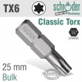TORX TX6 CLASSIC BIT 25MM BULK