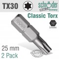 TORX TX30 CLASSIC BIT 25MM 2CD