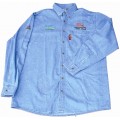 VERMONT MENS LONG SLEEVED DENIM SHIRT STONE WASHED XL
