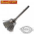 MINI CARBON STEEL BRUSH 12.7MM CUP 3.2MM SHANK