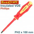 SCREWDRIVER INSULATED PHIL.NO.2 X 100MM VDE