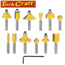 ROUTER BIT SET 12PC 1/4' STRAIGHT & PROFILE