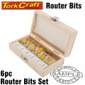 ROUTER BIT SET 6PCE WOODEN BOX