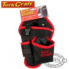 TOOL POUCH NYLON 4 POCKET WITH BELT CLIP & DRILL POUCH