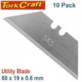 UTILITY BLADE SOLID 60MM X 19MM X 0.6MM 10PC SK5