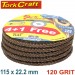 FLAP SANDING DISC 115MM 120GRIT 4+1 FREE A/O