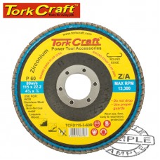 FLAP DISC ROUND EDGE ZIRCONIUM 115MM 60 GRIT FLAT