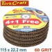 FLAP SANDING DISC 115MM 60GRIT 4+1 FREE A/O