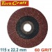 FLAP SANDING DISC 115MM 60GRIT 4+1 FREE A/O