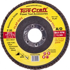 FLAP SANDING DISC 115MM 80 GRIT A/O