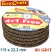 FLAP SANDING DISC 115MM 80GRIT 4+1 FREE A/O