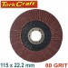 FLAP SANDING DISC 115MM 80GRIT 4+1 FREE A/O