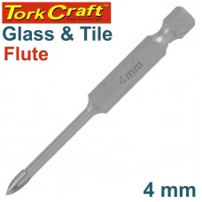 GLASS & TILE DRILL 4MM 4 FLUTE WITH HEX SHANK