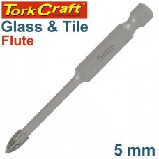 GLASS & TILE DRILL 5MM 4 FLUTE WITH HEX SHANK