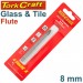 GLASS & TILE DRILL 8MM 4 FLUTE WITH HEX SHANK
