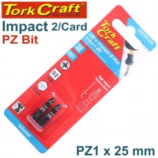 IMPACT POZI.1 X 25MM INS.BIT 2/CARD PZ1