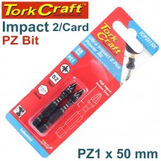 IMPACT POZI.1 X 50MM POWER BIT 2/CARD PZ1
