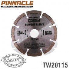 DIAMOND BLADE SEGMENTED 115MM PINNACLE BRAND